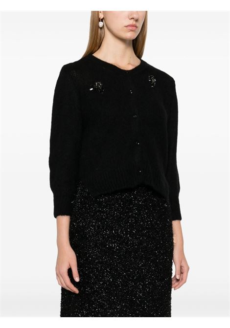 Black crystal-embellished cardigan Simone Rocha - women SIMONE ROCHA | MIMK2TB0657BLKJT